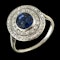 MM6468r Platinum Edwardian sapphire diamond target ring 1910c - image 2