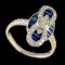MM6408r Art Deco sapphire diamond platinum marquise ring 1920c - image 2