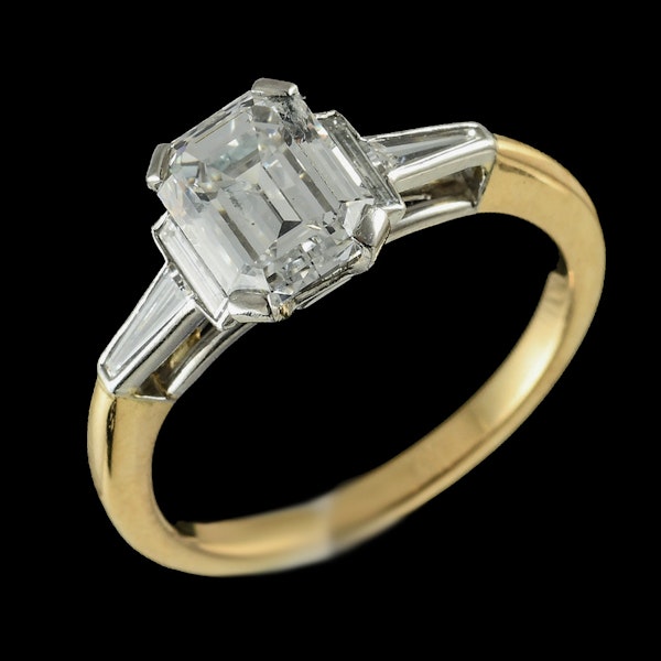 MM6503r Baguette diamond 1.43ct fine quality F/g ring yellow gold platinum - image 2