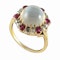 MM6488r Victorian gold moonstone rose diamond ruby cluster ring 1880c - image 3