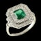 MM6014r Emerald diamond Edwardian French platinum ring 1910c - image 2