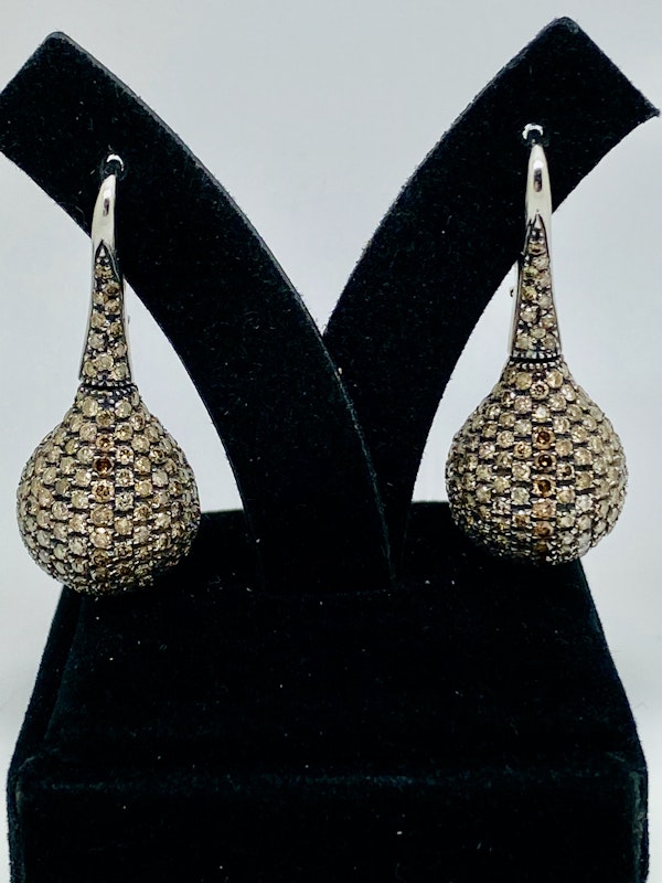 18K white gold Diamond Earrings - image 5