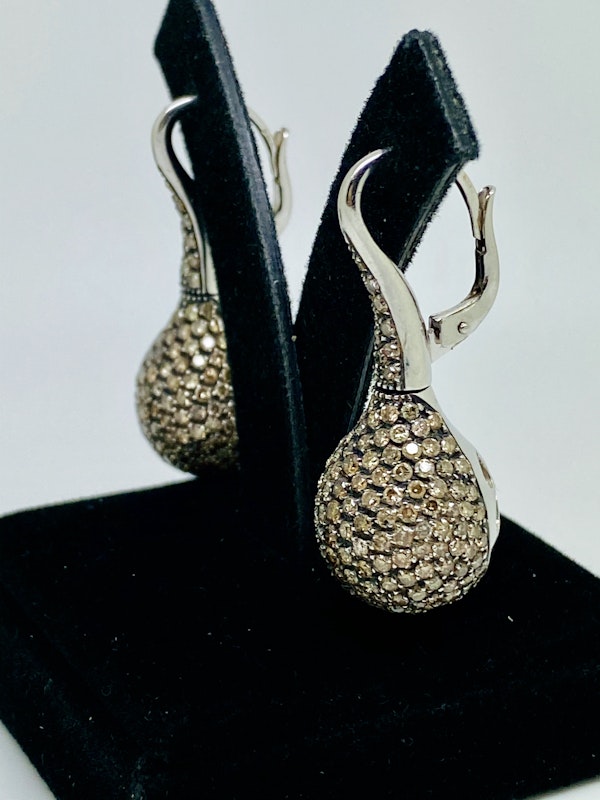 18K white gold Diamond Earrings - image 2
