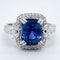 18K white gold 5.53ct Natural Blue Sapphire and 0.57ct Diamond Ring - image 1