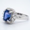 18K white gold 5.53ct Natural Blue Sapphire and 0.57ct Diamond Ring - image 3
