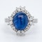 18K white gold 4.62ct Natural Cabochon Blue Sapphire and 0.82ct Diamond Ring - image 1