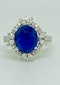 18K white gold 4.62ct Natural Cabochon Blue Sapphire and 0.82ct Diamond Ring - image 2