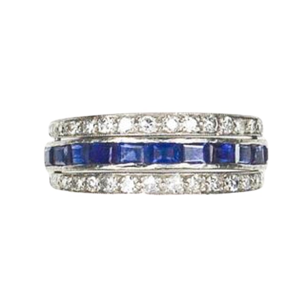 An Art Deco Sapphire Ruby Diamond Flipover Ring - image 2