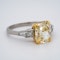 Platinum 4.01ct Natural Fancy Yellow Diamond Ring - image 2