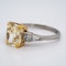 Platinum 4.01ct Natural Fancy Yellow Diamond Ring - image 4