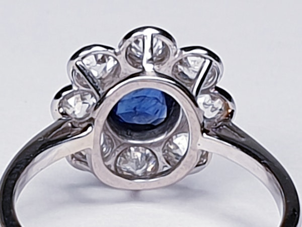 Old Cut Sapphire & Diamond Cluster Ring  DBGEMS - image 3