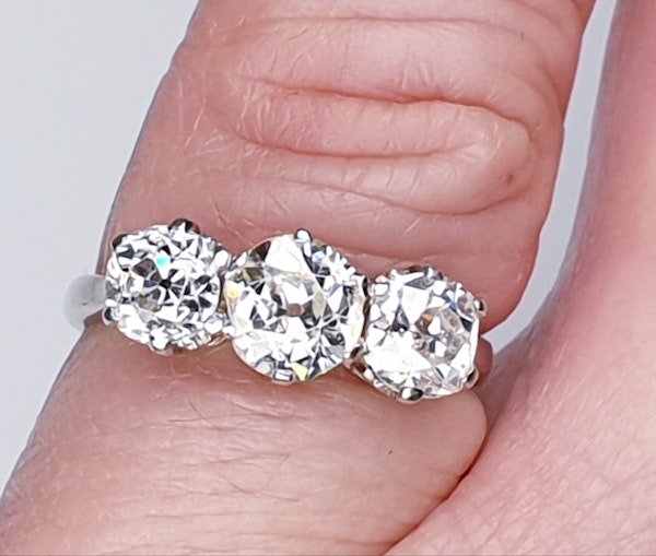 Art Deco Diamond Three Stone Ring  DBGEMS - image 4
