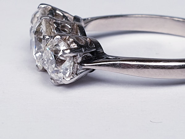 Art Deco Diamond Three Stone Ring  DBGEMS - image 2