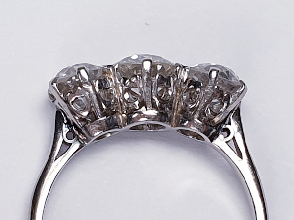 Art Deco Diamond Three Stone Ring  DBGEMS - image 5