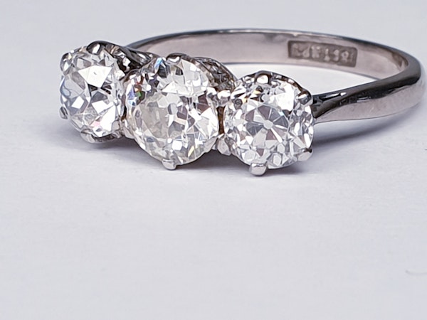 Art Deco Diamond Three Stone Ring  DBGEMS - image 3