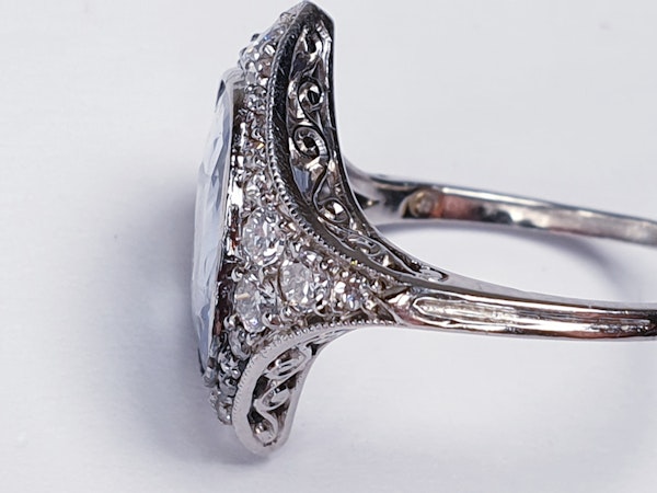 Art Deco Ceylon Sapphire and Diamond Wave Ring  DBGEMS - image 2