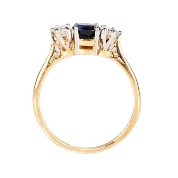 A Three Stone Sapphire Diamond Ring - image 3