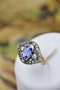 A very fine Georgian/ Victorian Sapphire & Diamond Cluster Ring in 18ct Yellow Gold & Silver. - image 1