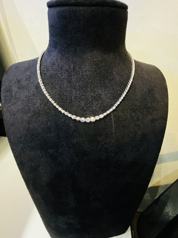 18K white gold 4.50ct Riviera Diamond Necklace - image 3
