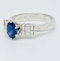 18K white gold 1.50ct Natural Blue Sapphire and 0.15ct Diamond Ring - image 2