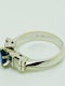 18K white gold 1.50ct Natural Blue Sapphire and 0.15ct Diamond Ring - image 3