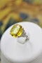 An exceptional Yellow Sapphire and Diamond Engagement Ring set in Platinum (Marked), Late 20th Century. - image 1