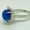 18K white gold 7.66ct Natural Cabochon Blue Sapphire and 0.39ct Diamond Ring - image 5