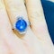 18K white gold 7.66ct Natural Cabochon Blue Sapphire and 0.39ct Diamond Ring - image 6