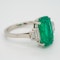 Emerald and diamond oval Art Deco ring with emerald  4.50 ct est. - image 4