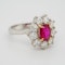 Ruby and diamond modern cluster ring - image 2