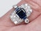 French Art Deco Sapphire and Diamond Ring  DBGEMS - image 5