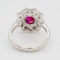 Ruby and diamond modern cluster ring - image 4