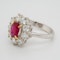 Ruby and diamond modern cluster ring - image 3
