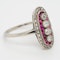 Ruby and diamond Art Deco oval shape platinum ring - image 2