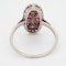 Ruby and diamond Art Deco oval shape platinum ring - image 4