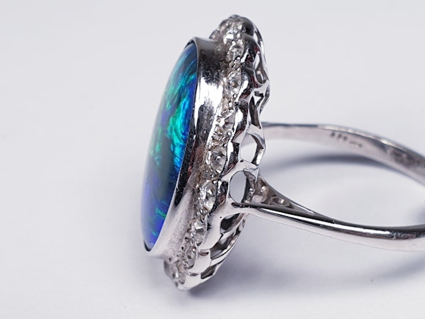 Black opal and diamond dress ring  DBGEMS - image 2