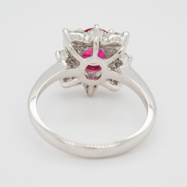 Ruby and diamond cluster ring - image 4