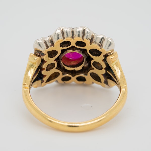 Victorian ruby and diamond rectangular cluster  ring. - image 4