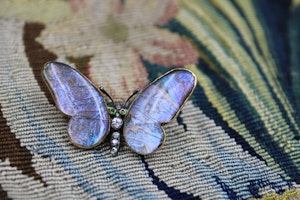 An extremely fine 15 Carat Yellow Gold (marked) Butterfly Brooch, English, Circa 1919.