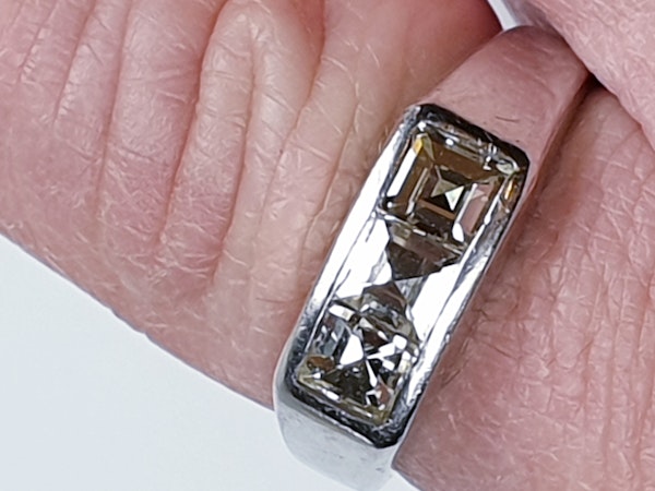 Three Stone Square Diamond Ring  DBGEMS - image 5