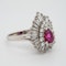 Ruby and diamond  ballerina cluster ring - image 2