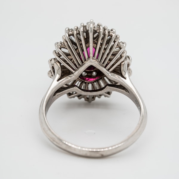 Ruby and diamond  ballerina cluster ring - image 4
