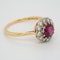 Ruby and diamond cluster ring - image 2