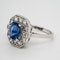Sapphire and diamond ring, rectangular shape with cut corners - image 3