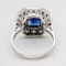 Sapphire and diamond ring, rectangular shape with cut corners - image 4