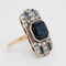 Art Deco sapphire and diamond tablet ring - image 2