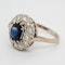 Sapphire and diamond oval cluster ring - image 2