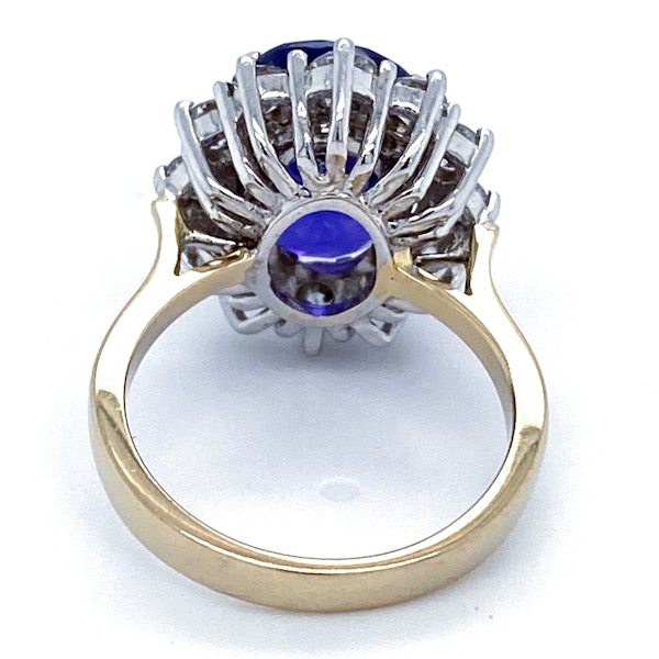 18K yellow/white gold 9.31ct Natural Blue Sapphire and 1.63ct Diamond Ring - image 7