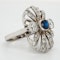 Diamond and sapphire  large oval tablet ring - image 2