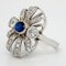 Diamond and sapphire  large oval tablet ring - image 3